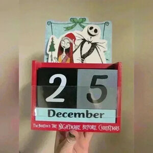 Nightmare before Christmas jack and Sally  woodblock calendar